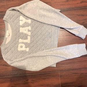 Grey long sleeve crop top